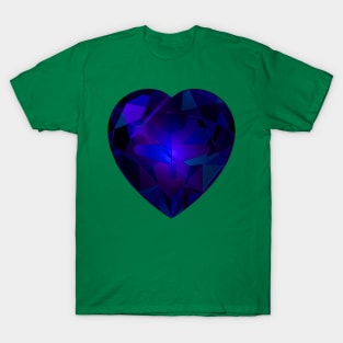 Purple and Blue Heart Gemstone T-Shirt